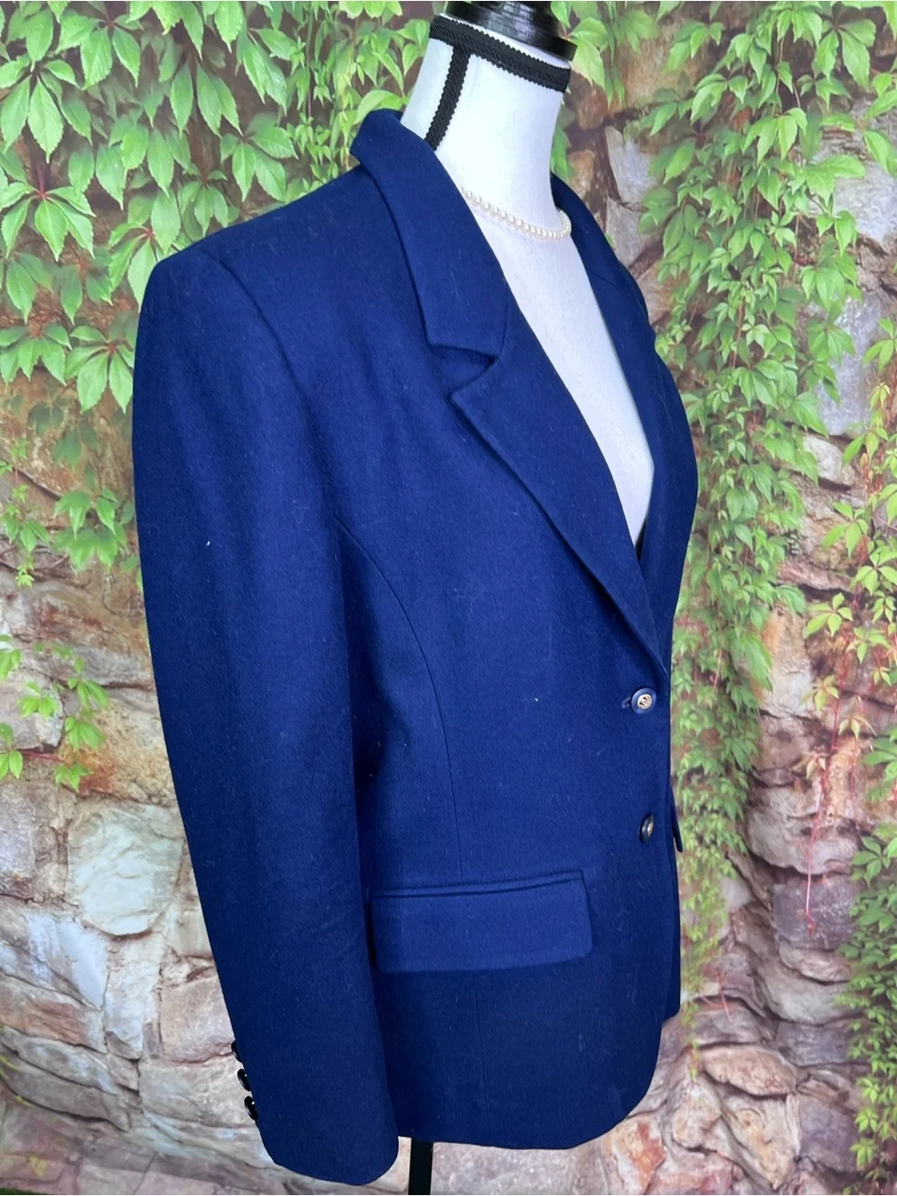 VINTAGE PENDLETON Navy Wool Two-Button Heritage Classic Preppy Blazer, 12P